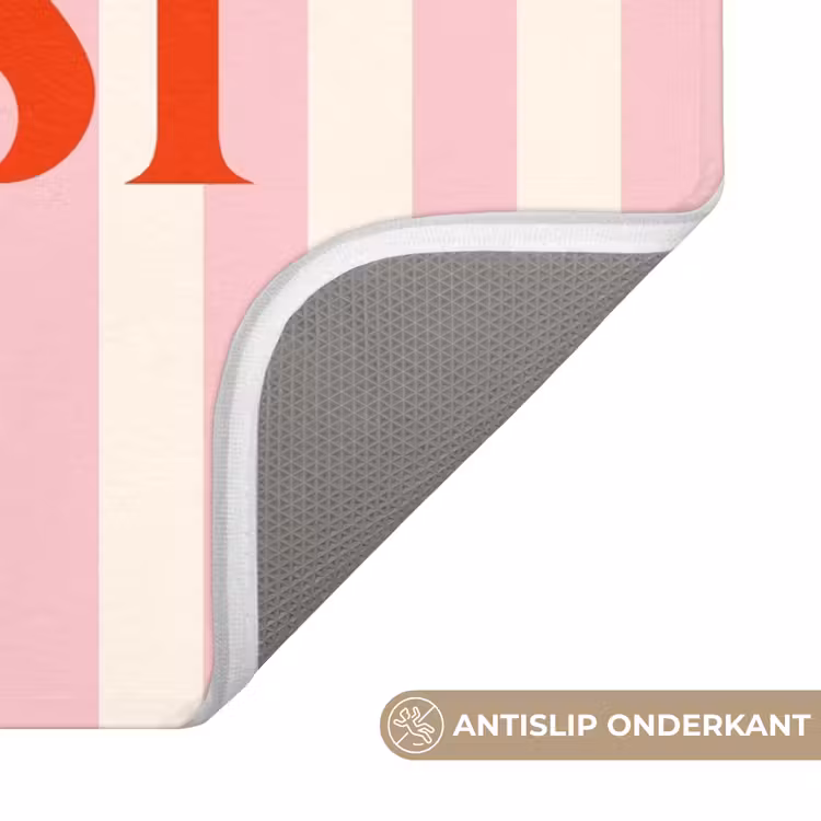 WC Mat - Zachtroze - Rood - Strepen - Proost — 3