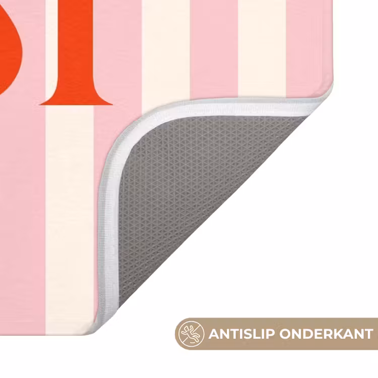 WC Mat - Zachtroze - Rood - Strepen - Prost — 3