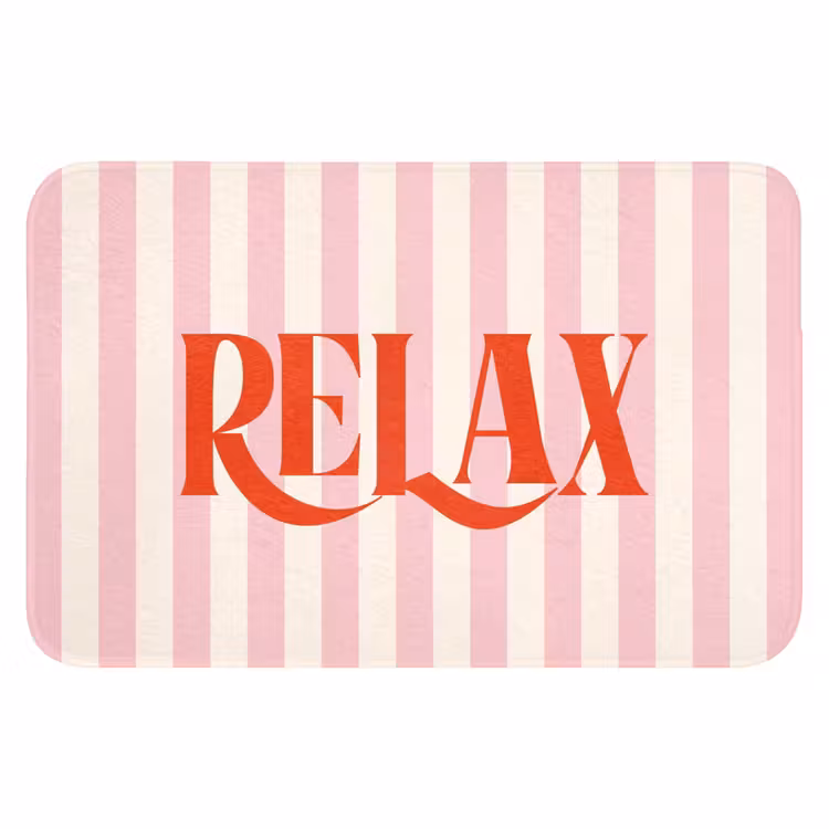 WC Mat - Zachtroze - Rood - Strepen - Relax — 1