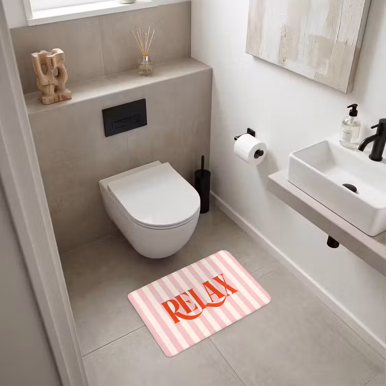 WC Mat - Zachtroze - Rood - Strepen - Relax — 6