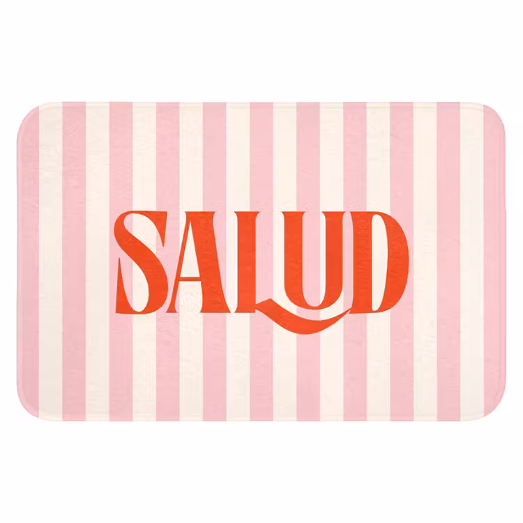 WC Mat - Zachtroze - Rood - Strepen - Salud — 1