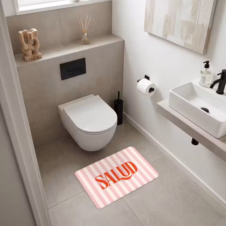 WC Mat - Zachtroze - Rood - Strepen - Salud — 6