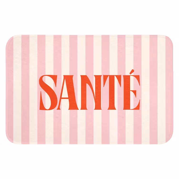 WC Mat - Zachtroze - Rood - Strepen - Santé — 1
