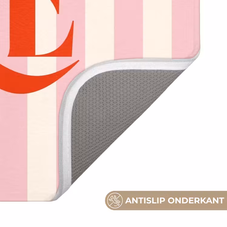 WC Mat - Zachtroze - Rood - Strepen - Smile — 3