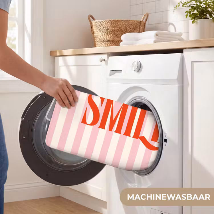 WC Mat - Zachtroze - Rood - Strepen - Smile — 5