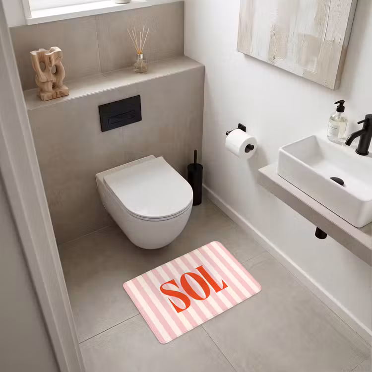 WC Mat - Zachtroze - Rood - Strepen - Sol — 6
