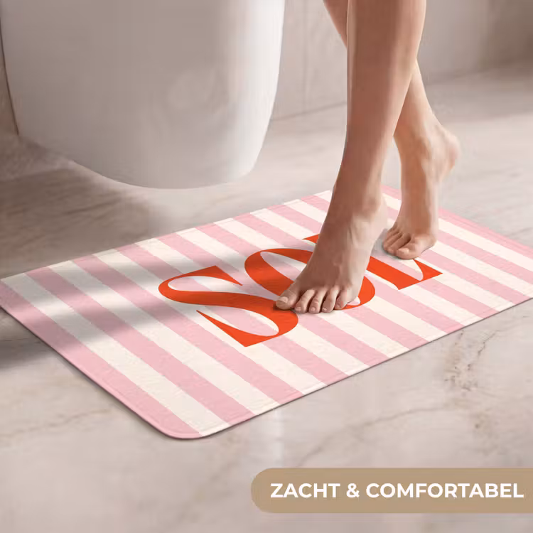 WC Mat - Zachtroze - Rood - Strepen - Sol — 7