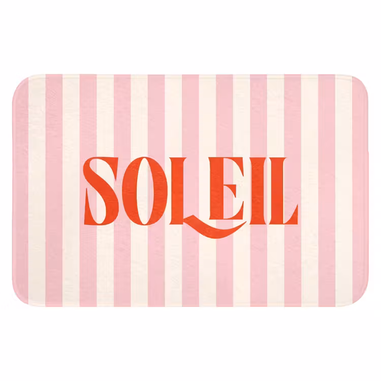 WC Mat - Zachtroze - Rood - Strepen - Soleil — 1