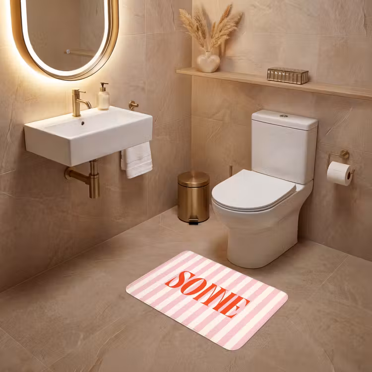 WC Mat - Zachtroze - Rood - Strepen - Sonne — 4