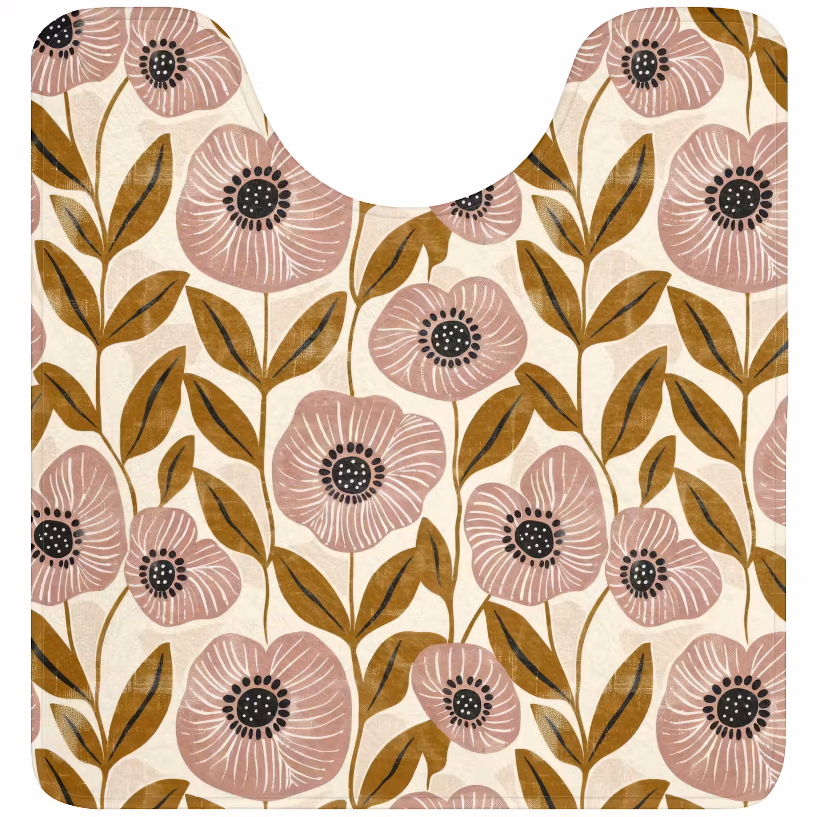 WC Mat - Dustyroze - Bloemen - Grafisch - Patroon — 1