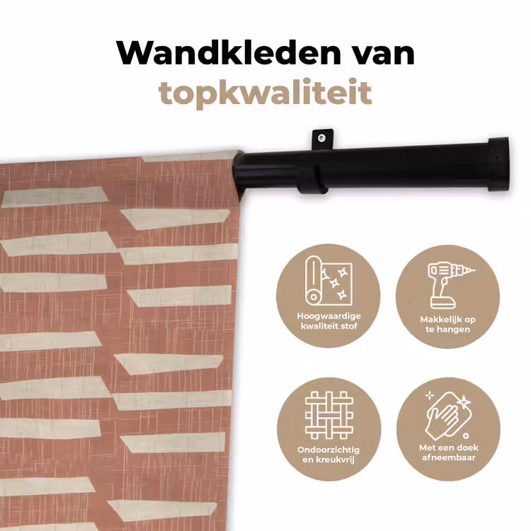 Wandkleed - Terracotta - Abstract - Textuur - Patroon — 3