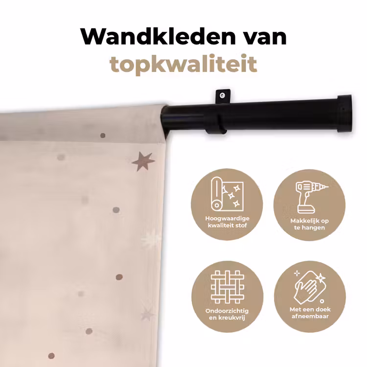 Wandkleed - Vogel - Bessen - Natuur - Modern - Beige — 3