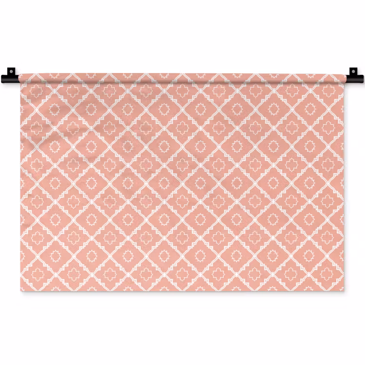 Wandkleed - Zalmroze - Geometrisch - Elegant - Patroon — 1