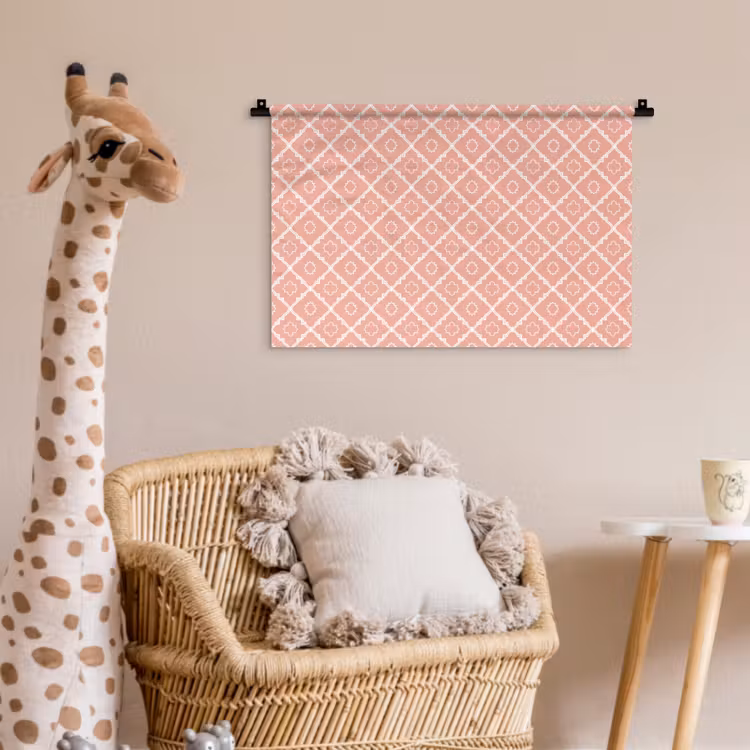 Wandkleed - Zalmroze - Geometrisch - Elegant - Patroon — 5