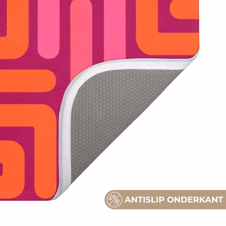 WC Mat - Abstract - Patroon - Lijnen - Roze - Oranje — 4