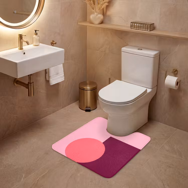 WC Mat - Abstract - Vormen - Roze - Modern - Design — 3