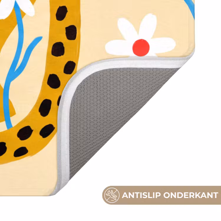 WC Mat - Dieren - Jachtluipaard - Bloemen - Modern - Geel — 4