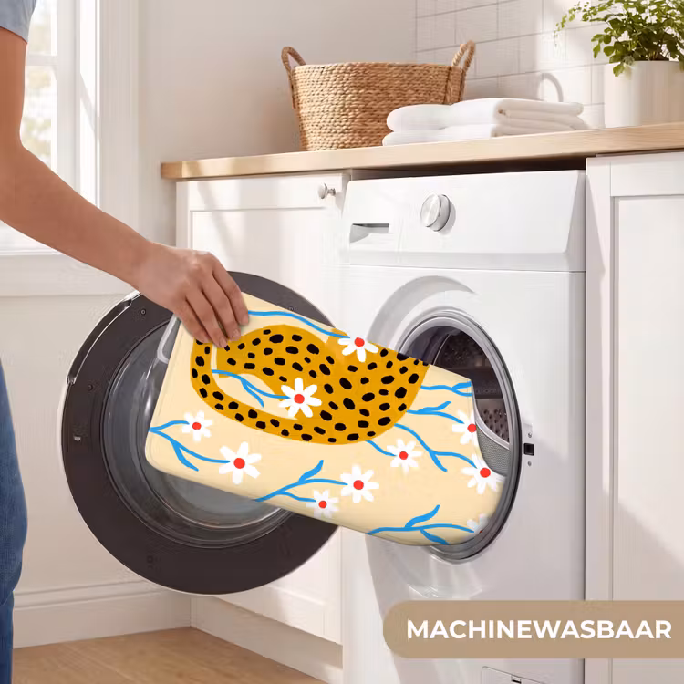 WC Mat - Dieren - Jachtluipaard - Bloemen - Modern - Geel — 6