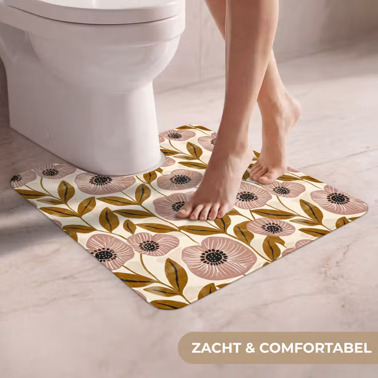 WC Mat - Dustyroze - Bloemen - Grafisch - Patroon — 5