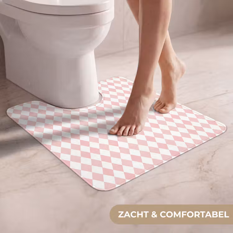WC Mat - Lichtroze - Ruiten - Geometrisch - Patroon — 5