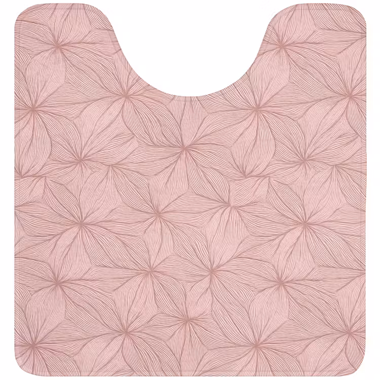 WC Mat - oederroze - Bloemen - Reliëf - Textuur — 1