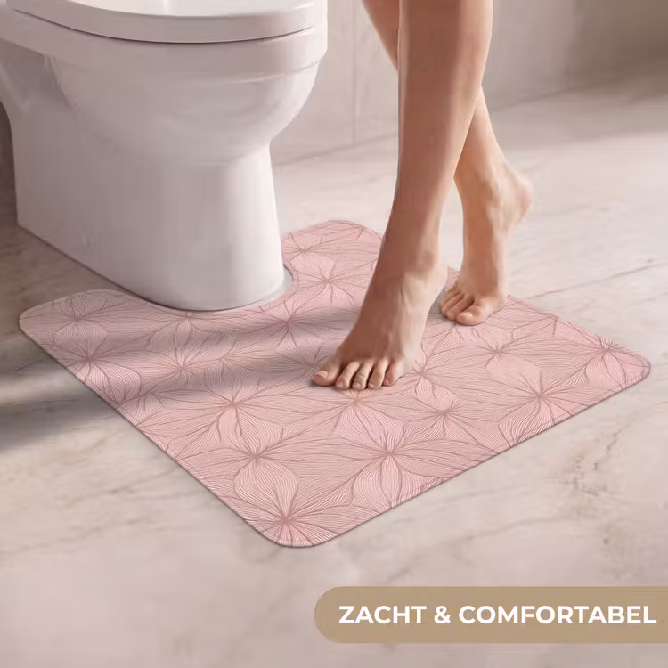 WC Mat - oederroze - Bloemen - Reliëf - Textuur — 5