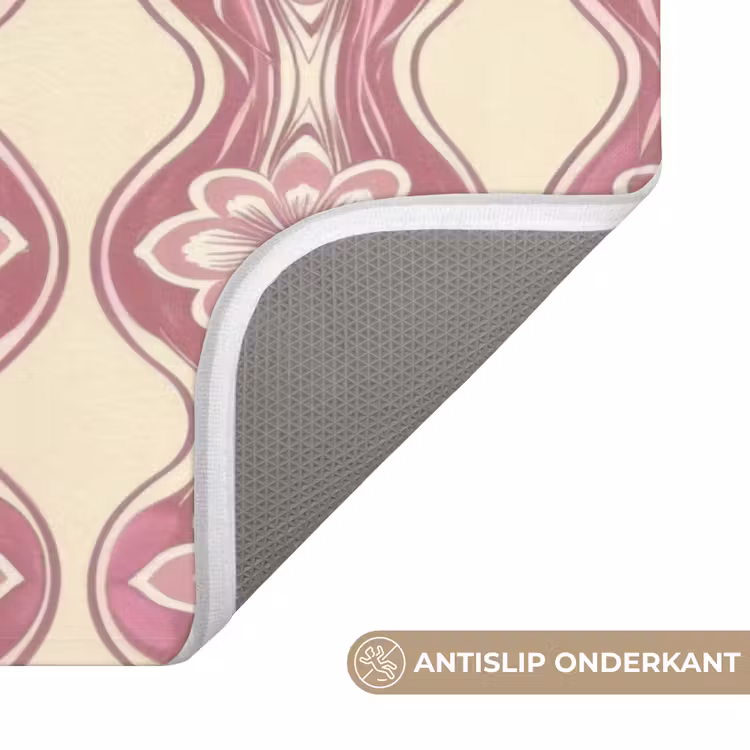 WC Mat - Paarsroze - Bloemen - Retro - Patroon — 4