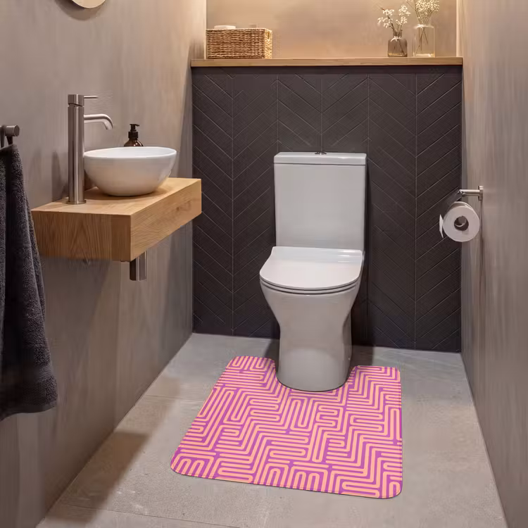 WC Mat - Patroon - Lijnen - Abstract - Modern - Paars — 2
