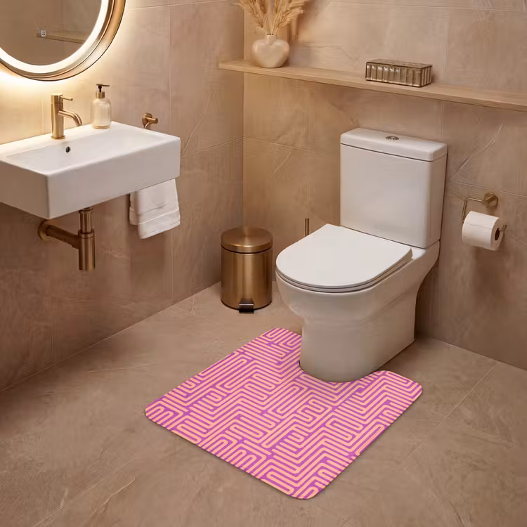 WC Mat - Patroon - Lijnen - Abstract - Modern - Paars — 3