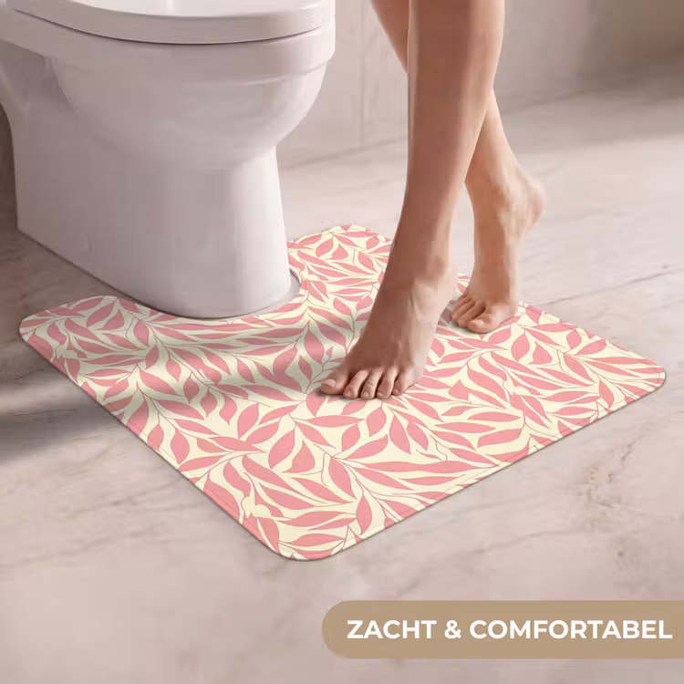 WC Mat - Roze - Bladeren - Dynamisch - Patroon — 5