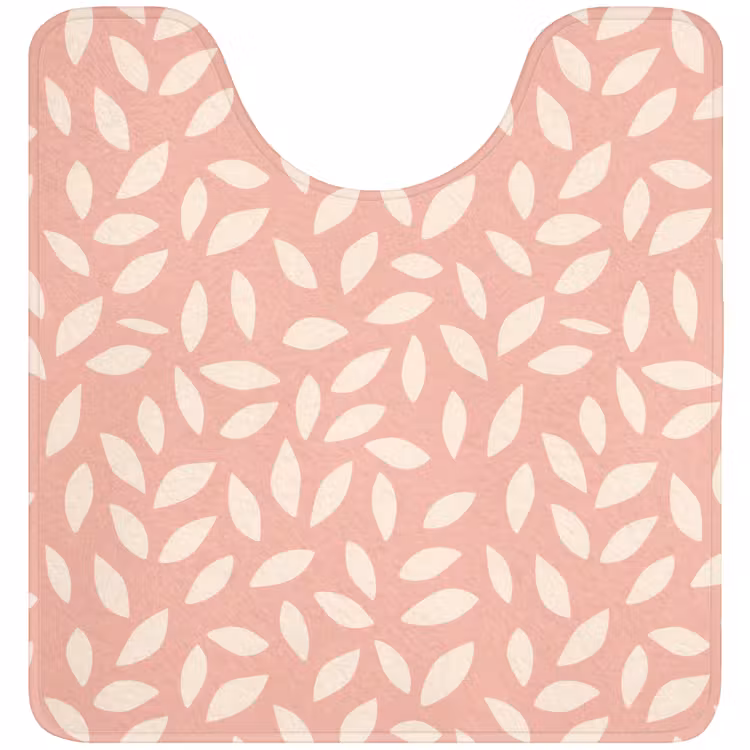 WC Mat - Roze - Bladeren - Speels - Patroon — 1