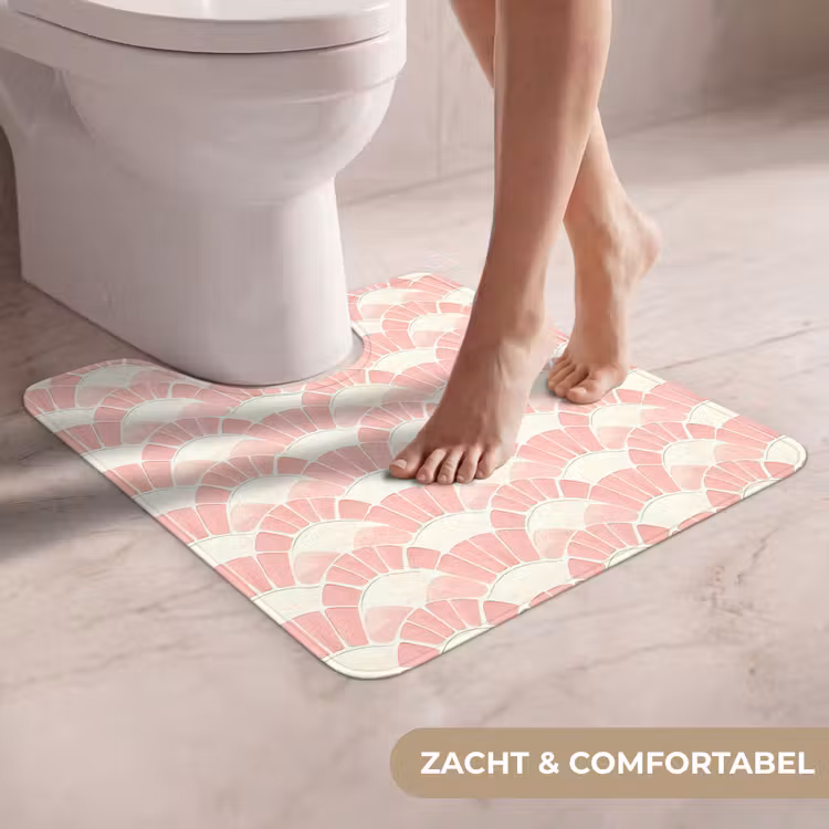 WC Mat - Roze - Waaiers - Mozaïek - Patroon — 5