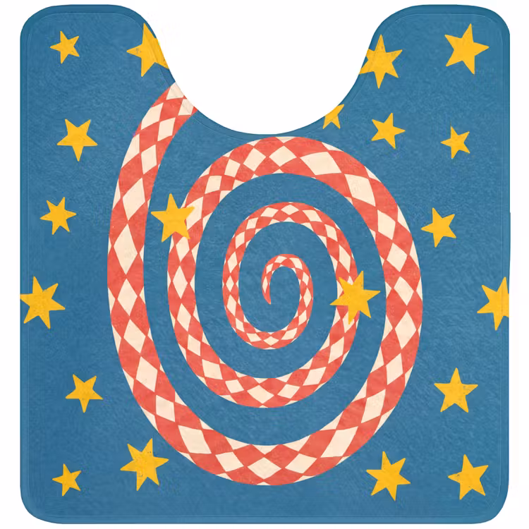 WC Mat - Slang - Spiraal - Dieren - Illustratie - Rood — 1