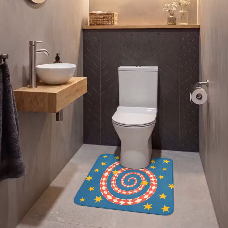 WC Mat - Slang - Spiraal - Dieren - Illustratie - Rood — 2