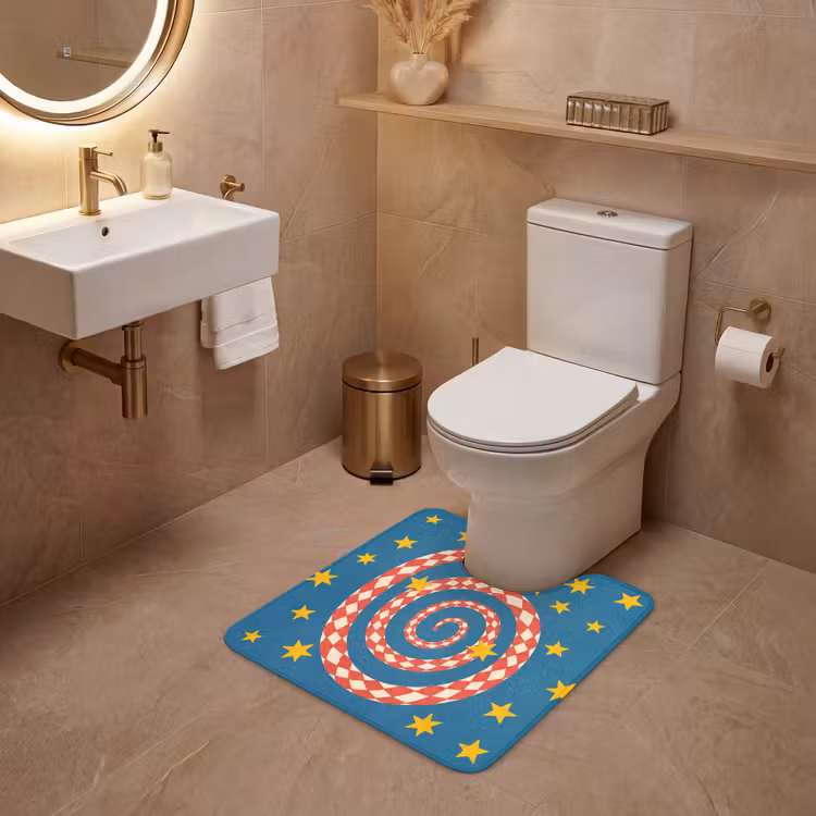 WC Mat - Slang - Spiraal - Dieren - Illustratie - Rood — 3