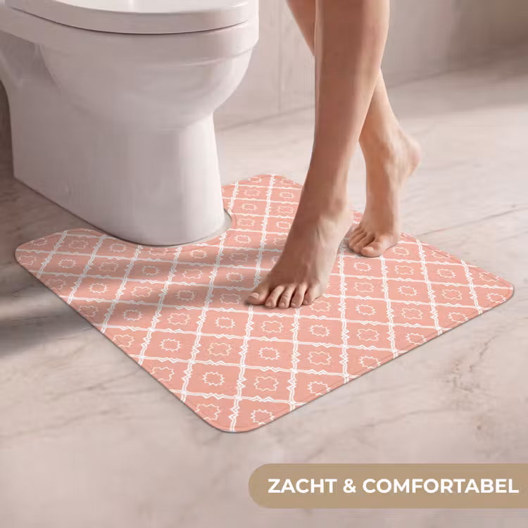 WC Mat - Zalmroze - Geometrisch - Elegant - Patroon — 5