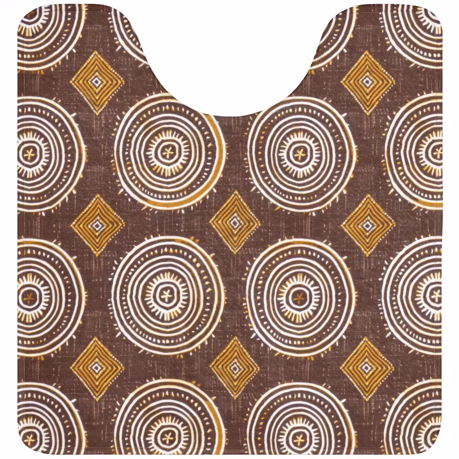 WC Mat - Chocoladebruin - Etnisch - Tribaal - Cirkels - Patroon — 1