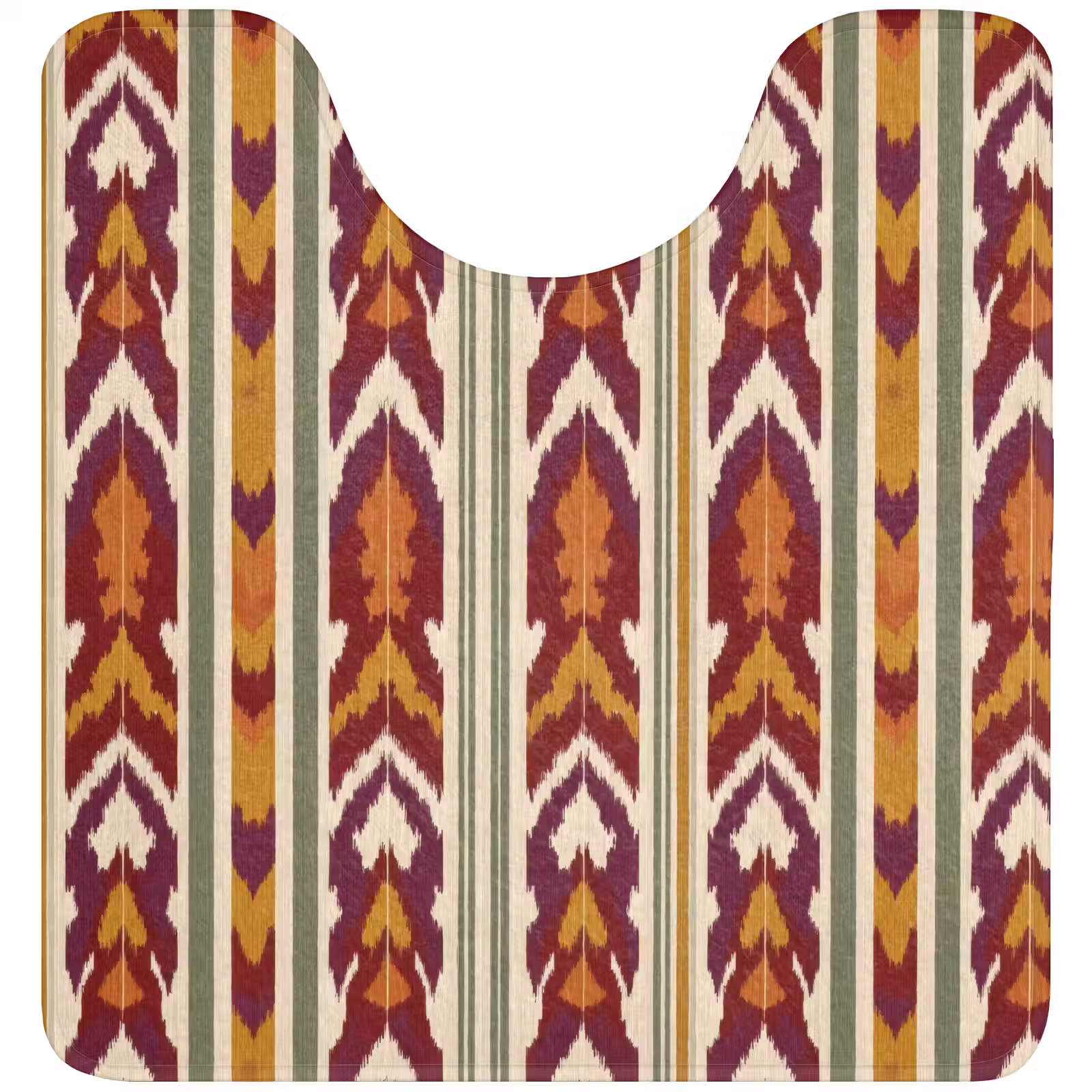 WC Mat - Ikat - Bordeauxrood - Etnisch - Patroon — 1