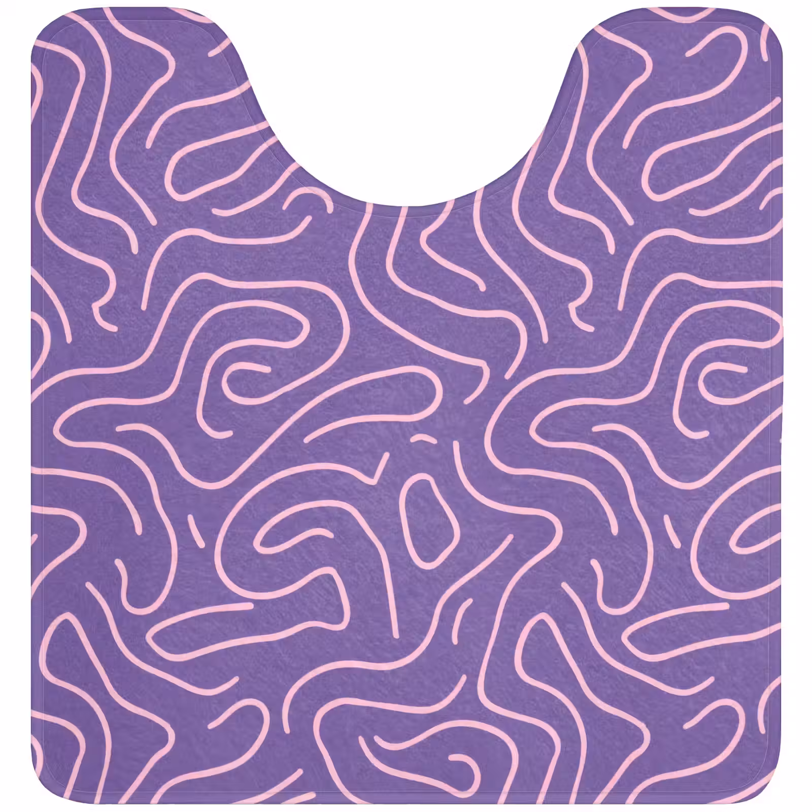 WC Mat - Paars - Roze - Abstract - Lijnen - Doolhof - Patroon — 1