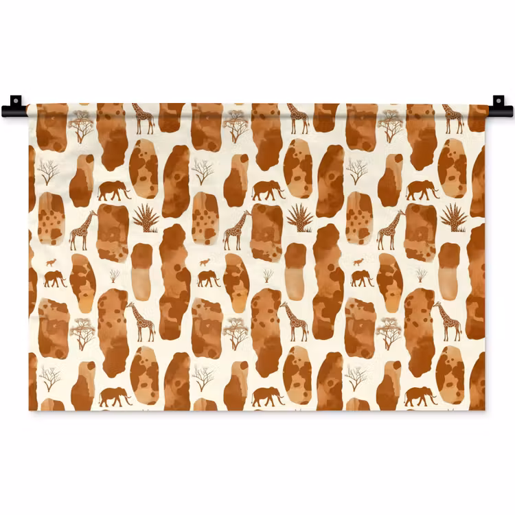 Wandkleed - Terracotta - Safari - Dieren - Patroon — 1