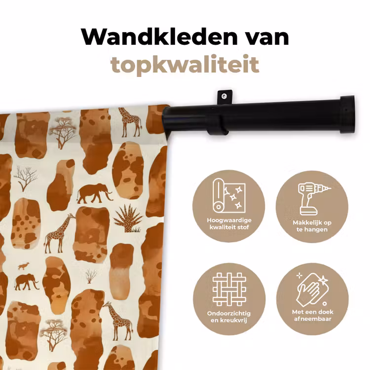 Wandkleed - Terracotta - Safari - Dieren - Patroon — 3