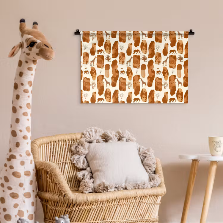 Wandkleed - Terracotta - Safari - Dieren - Patroon — 5