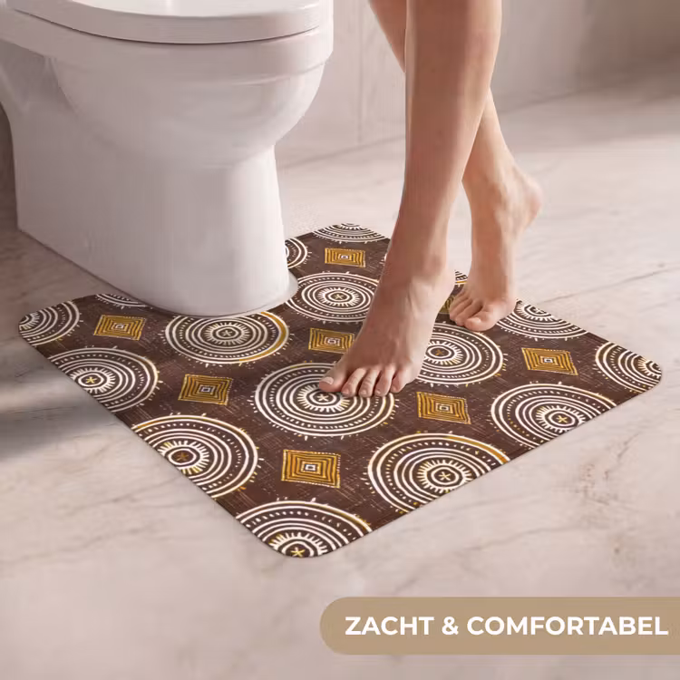 WC Mat - Chocoladebruin - Etnisch - Tribaal - Cirkels - Patroon — 5