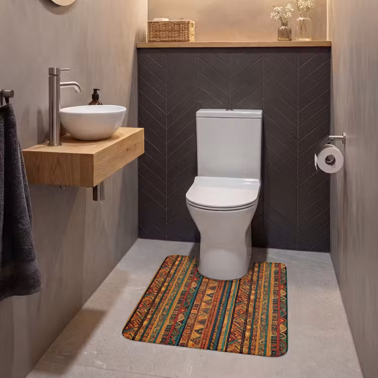 WC Mat - Kleurrijk - Etnisch - Folkloristisch - Patroon — 2
