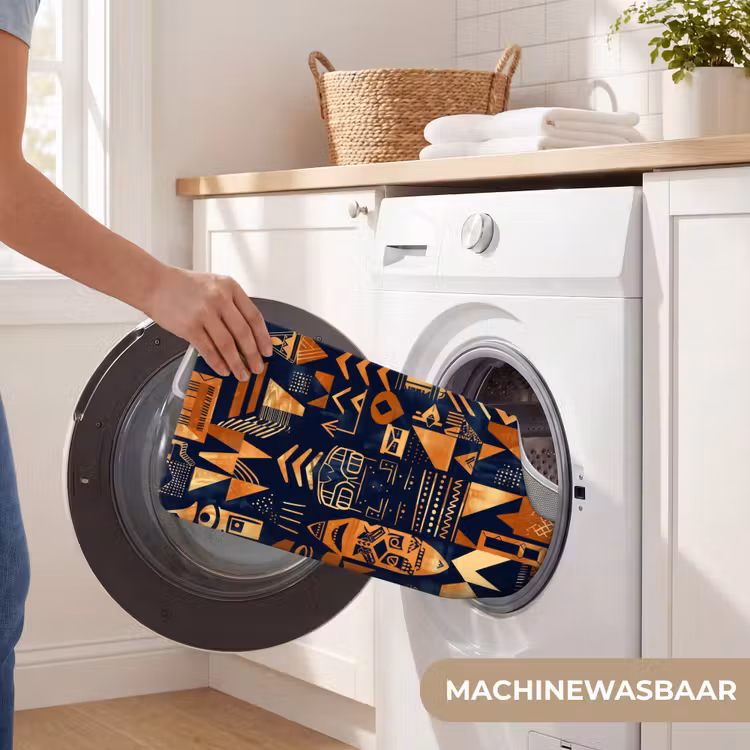 WC Mat - Nachtblauw - Koper - Tribaal - Maskers — 6