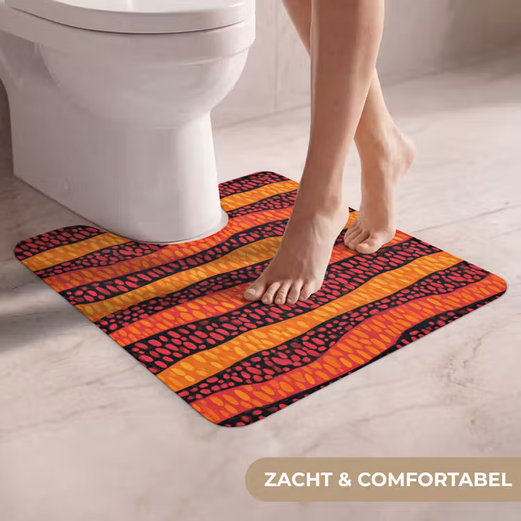 WC Mat - Oranje - Roze - Expressief - Patroon — 5