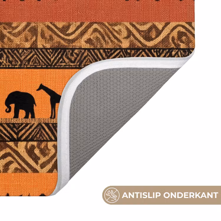 WC Mat - Oranje - Safari - Afrikaans - Dieren - Patroon — 4