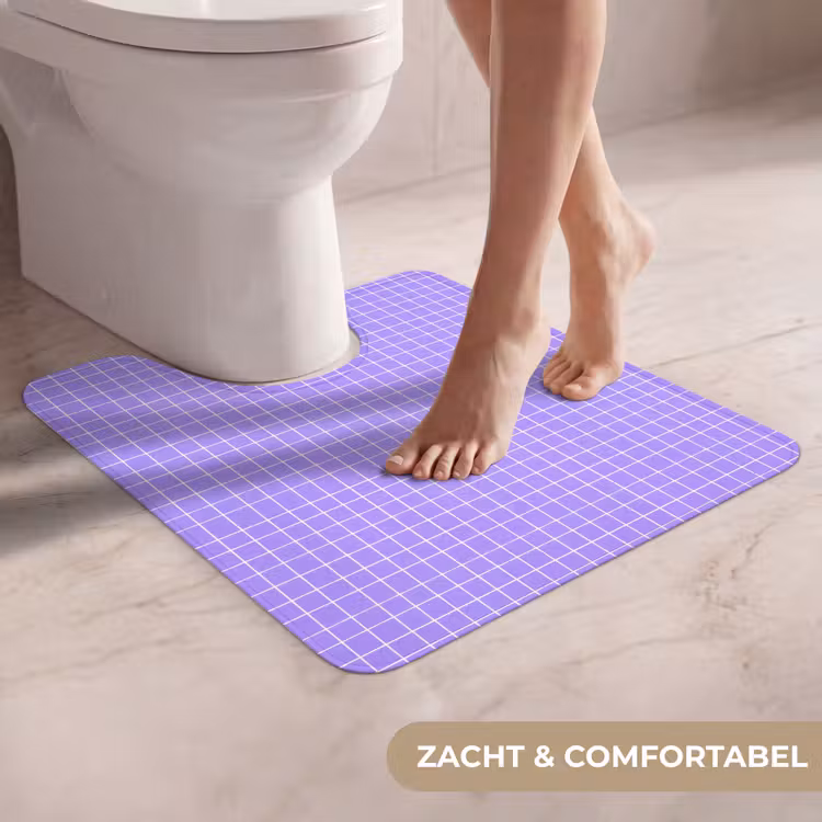 WC Mat - Paars - Geometrisch - Raster - Minimalistisch - Patroon — 5