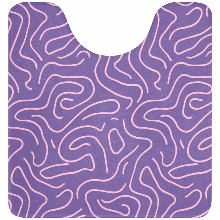WC Mat - Paars - Roze - Abstract - Lijnen - Doolhof - Patroon — 1