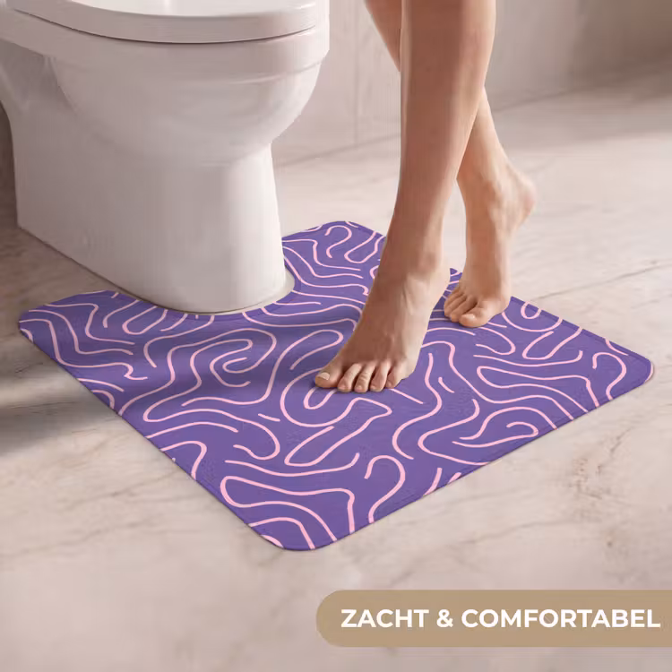 WC Mat - Paars - Roze - Abstract - Lijnen - Doolhof - Patroon — 5